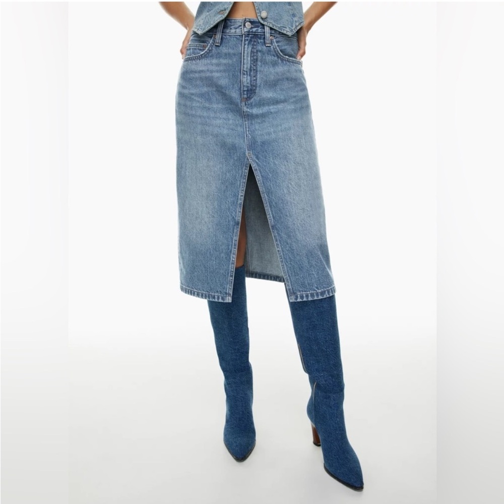 Denim Forum The 90s Halle Midi Skirt Size 27